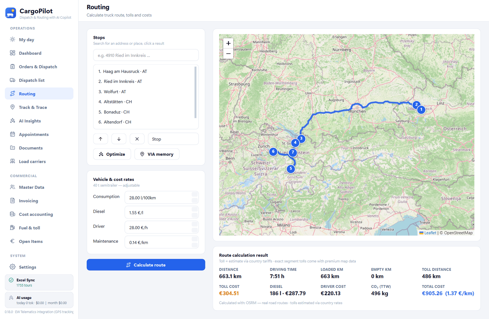 CargoPilot — dispatch and routing with an AI co-pilot